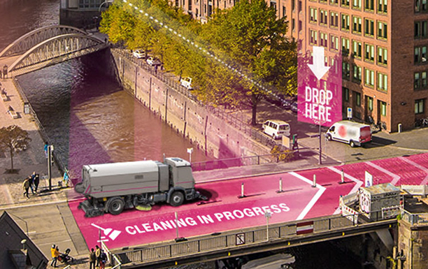 Verschiedene autonome Fahrzeuge in einer Stadt