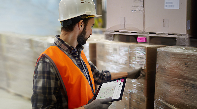 Warehouse worker during picking