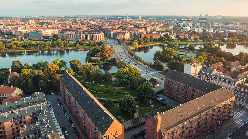Ein Panoramablick auf das Stadtzentrum von Kopenhagen