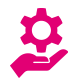 Hand holding gear icon