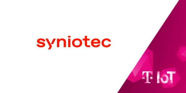 Zusammenschnitt der Logos von syniotec und Deutsche Telekom IoT