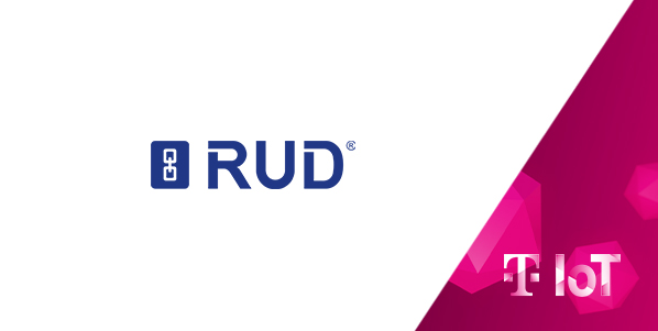 Zusammenschnitt der Logos von RUD und Deutsche Telekom IoT