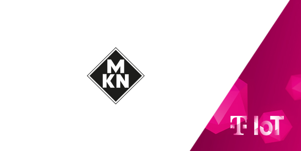 Zusammenschnitt der Logos von MKN und Deutsche Telekom IoT