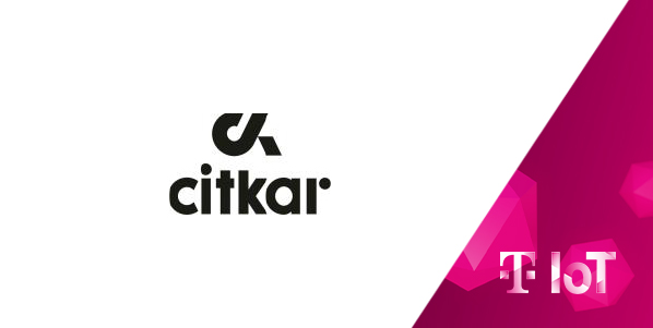 Zusammenschnitt der Logos von citkar und Deutsche Telekom IoT