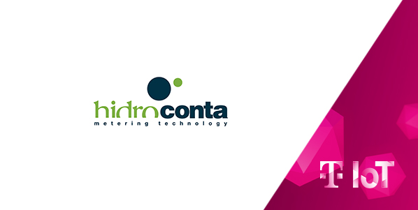 Montage of the Hidroconta and Deutsche Telekom IoT logos