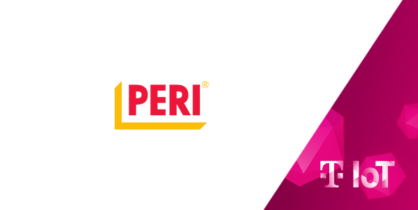 Zusammenschnitt der Logos von PERI und Deutsche Telekom IoT