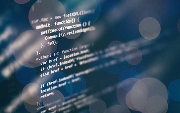 Code snippet on blurred background