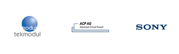 Logos of Tekmodul, ACP Advanced Circuit Pursuit, SONY