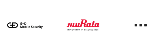 Logos of G+D Mobile Security, Murata