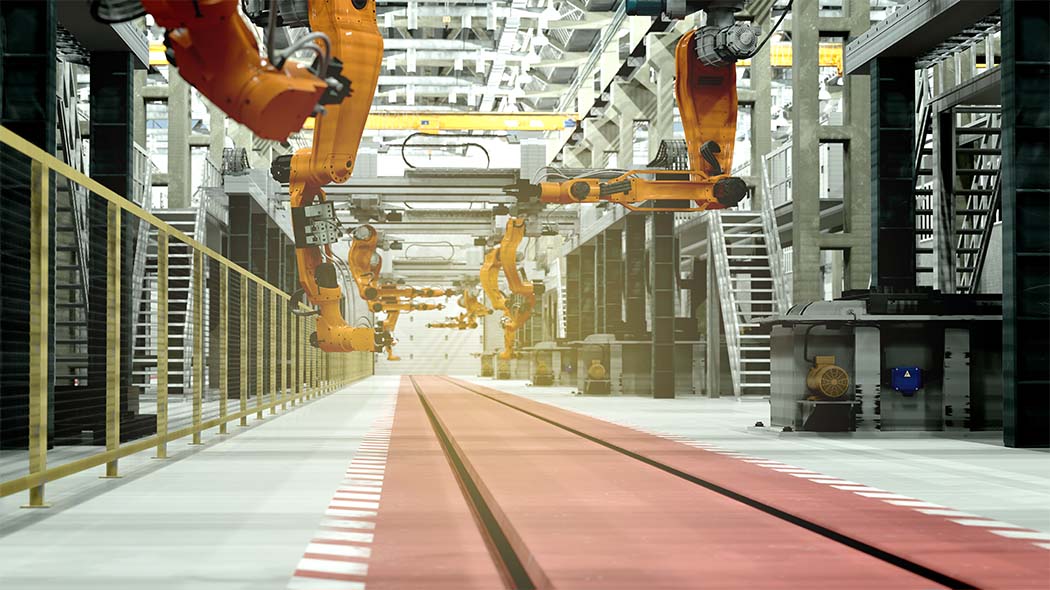 Smarte Roboterarme in einer Produktionsanlage