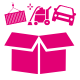 Icon with Container, Car and vacuum robot
