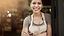 Smiling woman with apron