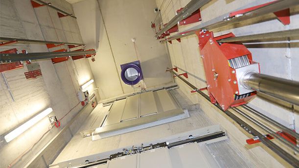 BlueKit system from D+H Mechatronic and Deutsche Telekom in an elevator shaft