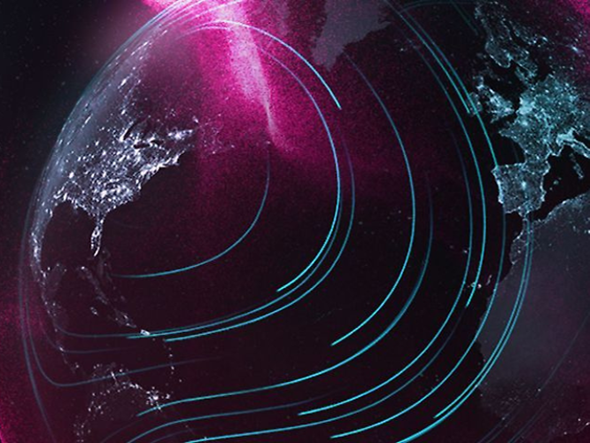 Abstract globe with dark background