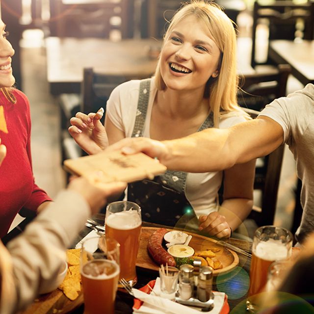 Group of young people in a restaurant