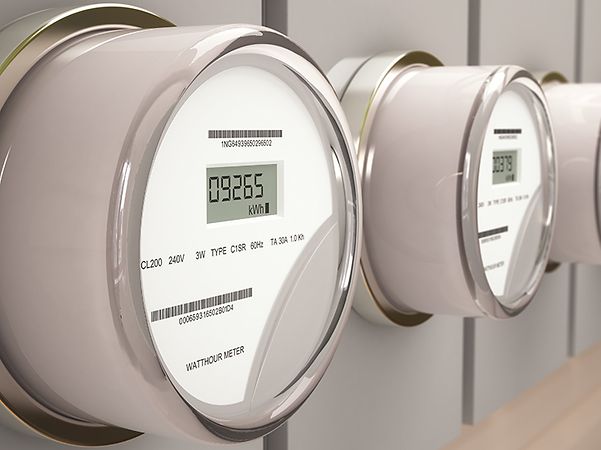 Image of several smart meters on a wall