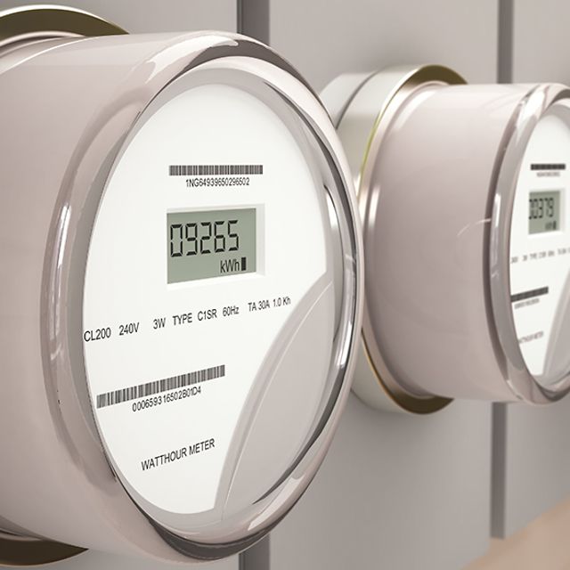 Image of several smart meters on a wall