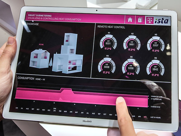 Monitoring the power consumption of a building via a tablet