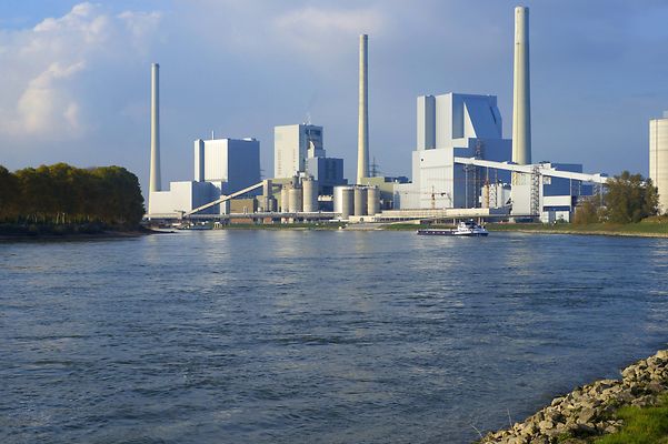 Power plant on a river