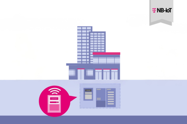 Infographic showing various IoT use cases in a smart building.