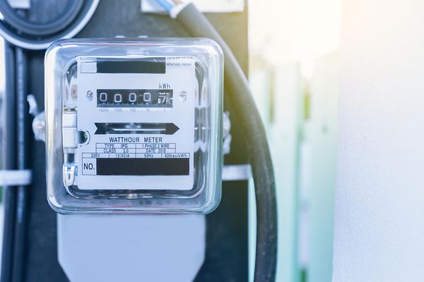 Conventional electricity meter for measuring energy consumption.