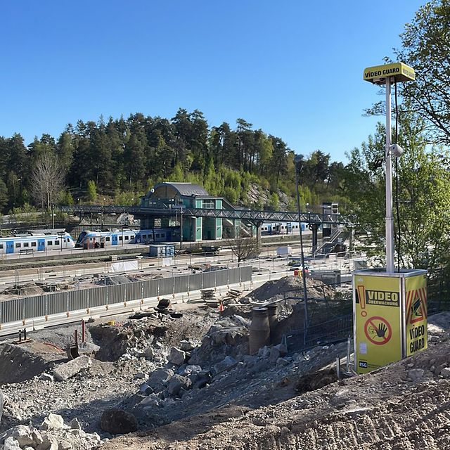 Construction site with video surveillance