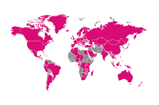 World map with colored countries