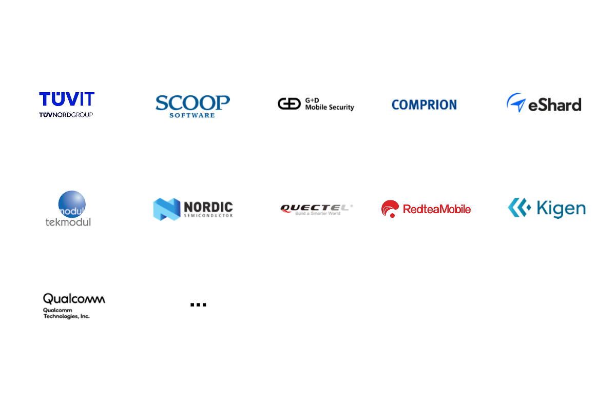 Visning av teknikpartners logotyper för nuSIM.