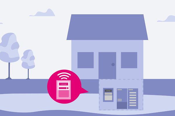 Stilisierte Grafik von einem Smart Building.