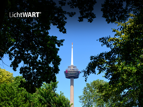 Deutsche Funkturm umrahmt von Bäumen