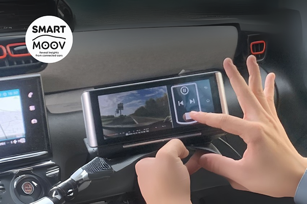 Menü zur Bedienung eines autonomen Reinigungsroboters von Smartmoov