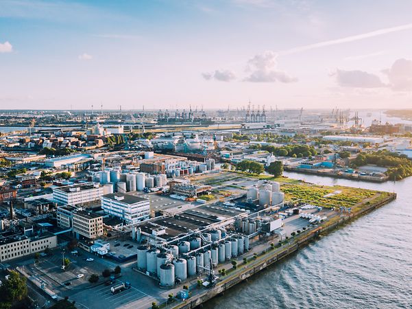 Factory site on a riverbank