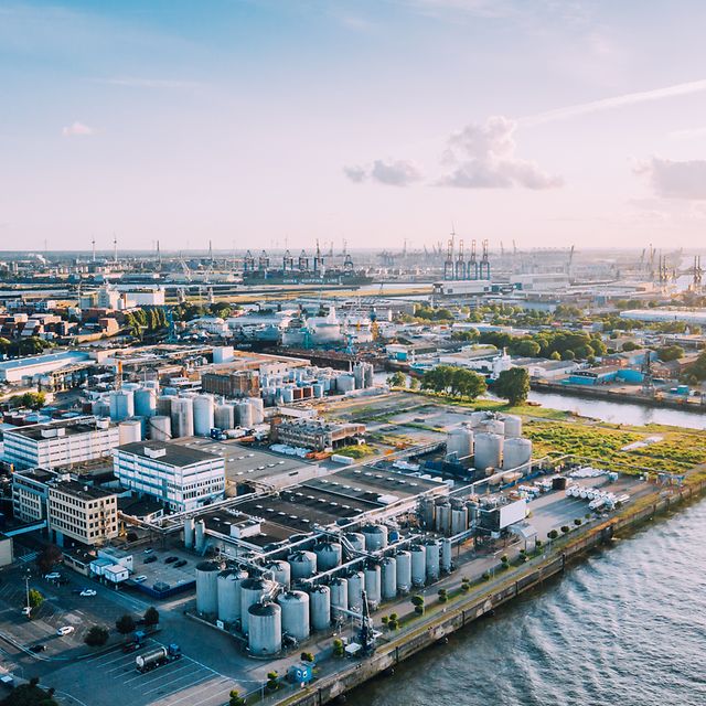 Factory site on a riverbank